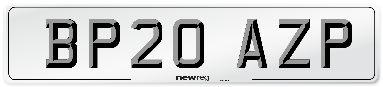 BP20 AZP Number Plate from New Reg